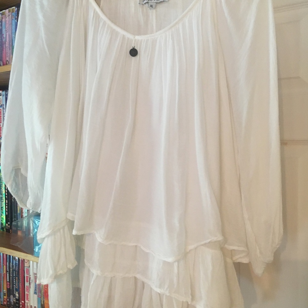 Cute white fluffy blouse